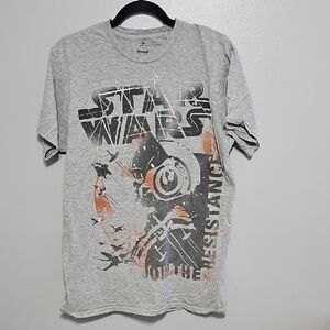 Disney L Star Wars Gray and Orange Tee